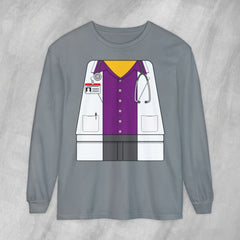 Mini-Bodz Doctor (Button-Up Shirt) - Long Sleeve Crewneck T-Shirt