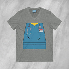 Mini-Bodz Scrubs (Blue) - Short Sleeve V-Neck T-Shirt