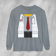 Mini-Bodz Doctor (Shirt & Tie) - Long Sleeve Crewneck T-Shirt