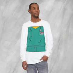 Mini-Bodz Scrubs (Green) - Long Sleeve Crewneck T-Shirt