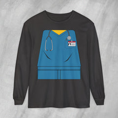 Mini-Bodz Scrubs (Blue) - Long Sleeve Crewneck T-Shirt