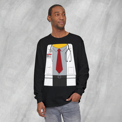 Mini-Bodz Doctor (Shirt & Tie) - Long Sleeve Crewneck T-Shirt