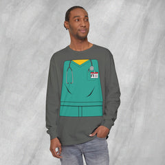 Mini-Bodz Scrubs (Green) - Long Sleeve Crewneck T-Shirt