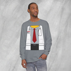Mini-Bodz Doctor (Shirt & Tie) - Long Sleeve Crewneck T-Shirt