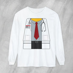 Mini-Bodz Doctor (Shirt & Tie) - Long Sleeve Crewneck T-Shirt