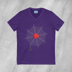 Heart of the Web - Short Sleeve V-Neck T-Shirt