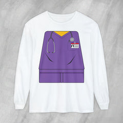 Mini-Bodz Scrubs (Purple) - Long Sleeve Crewneck T-Shirt