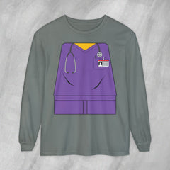 Mini-Bodz Scrubs (Purple) - Long Sleeve Crewneck T-Shirt