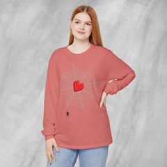 Heart of the Web - Long Sleeve Crewneck T-Shirt