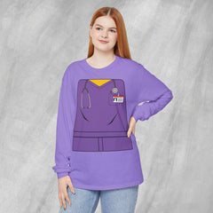 Mini-Bodz Scrubs (Purple) - Long Sleeve Crewneck T-Shirt