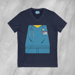 Mini-Bodz Scrubs (Blue) - Short Sleeve V-Neck T-Shirt