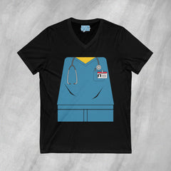 Mini-Bodz Scrubs (Blue) - Short Sleeve V-Neck T-Shirt