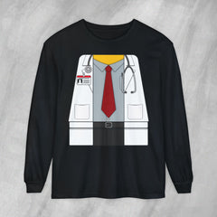 Mini-Bodz Doctor (Shirt & Tie) - Long Sleeve Crewneck T-Shirt