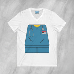 Mini-Bodz Scrubs (Blue) - Short Sleeve V-Neck T-Shirt