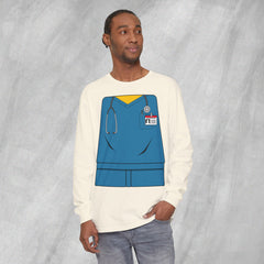 Mini-Bodz Scrubs (Blue) - Long Sleeve Crewneck T-Shirt