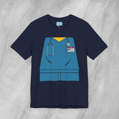 Mini-Bodz Scrubs (Blue) - Short Sleeve Crewneck T-Shirt