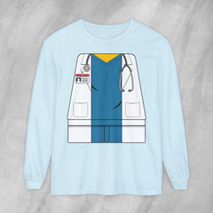 Mini-Bodz Doctor (Blue Scrubs) - Long Sleeve Crewneck T-Shirt