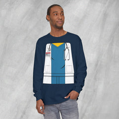 Mini-Bodz Doctor (Blue Scrubs) - Long Sleeve Crewneck T-Shirt
