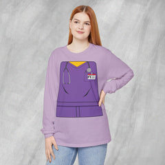 Mini-Bodz Scrubs (Purple) - Long Sleeve Crewneck T-Shirt