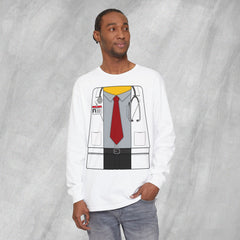 Mini-Bodz Doctor (Shirt & Tie) - Long Sleeve Crewneck T-Shirt