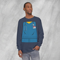 Mini-Bodz Scrubs (Blue) - Long Sleeve Crewneck T-Shirt