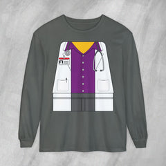 Mini-Bodz Doctor (Button-Up Shirt) - Long Sleeve Crewneck T-Shirt
