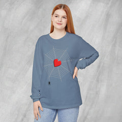 Heart of the Web - Long Sleeve Crewneck T-Shirt