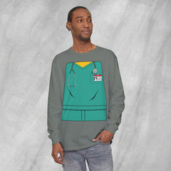 Mini-Bodz Scrubs (Green) - Long Sleeve Crewneck T-Shirt