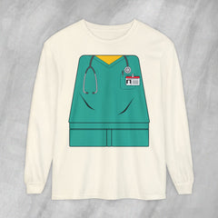 Mini-Bodz Scrubs (Green) - Long Sleeve Crewneck T-Shirt