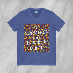 I Survived the Ball Pit - Short Sleeve V-Neck T-Shirt