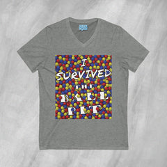 I Survived the Ball Pit - Short Sleeve V-Neck T-Shirt