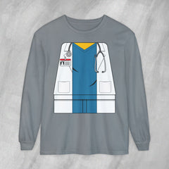 Mini-Bodz Doctor (Blue Scrubs) - Long Sleeve Crewneck T-Shirt