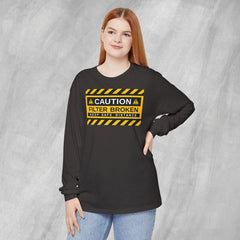 Caution: Filter Broken - Long Sleeve Crewneck T-Shirt