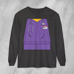 Mini-Bodz Scrubs (Purple) - Long Sleeve Crewneck T-Shirt