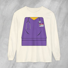 Mini-Bodz Scrubs (Purple) - Long Sleeve Crewneck T-Shirt
