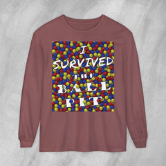 I Survived the Ball Pit - Long Sleeve Crewneck T-Shirt