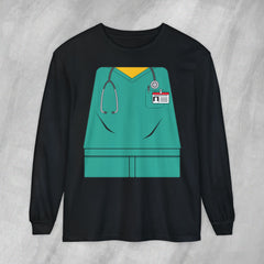 Mini-Bodz Scrubs (Green) - Long Sleeve Crewneck T-Shirt
