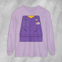 Mini-Bodz Scrubs (Purple) - Long Sleeve Crewneck T-Shirt