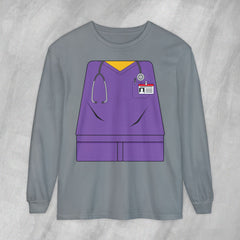 Mini-Bodz Scrubs (Purple) - Long Sleeve Crewneck T-Shirt
