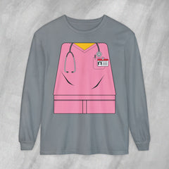 Mini-Bodz Scrubs (Pink) - Long Sleeve Crewneck T-Shirt