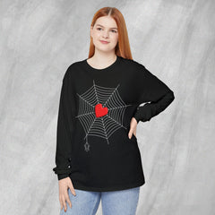 Heart of the Web - Long Sleeve Crewneck T-Shirt