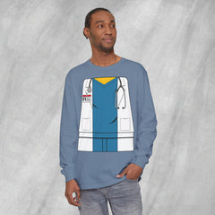 Mini-Bodz Doctor (Blue Scrubs) - Long Sleeve Crewneck T-Shirt