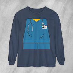 Mini-Bodz Scrubs (Blue) - Long Sleeve Crewneck T-Shirt