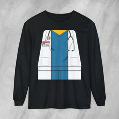Mini-Bodz Doctor (Blue Scrubs) - Long Sleeve Crewneck T-Shirt