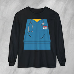 Mini-Bodz Scrubs (Blue) - Long Sleeve Crewneck T-Shirt