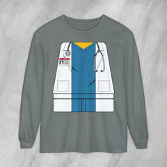 Mini-Bodz Doctor (Blue Scrubs) - Long Sleeve Crewneck T-Shirt