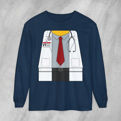 Mini-Bodz Doctor (Shirt & Tie) - Long Sleeve Crewneck T-Shirt