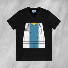 Mini-Bodz Doctor (Blue Scrubs) - Short Sleeve V-Neck T-Shirt