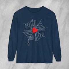 Heart of the Web - Long Sleeve Crewneck T-Shirt