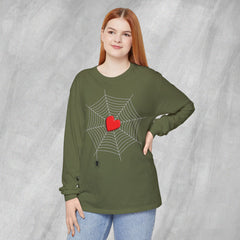 Heart of the Web - Long Sleeve Crewneck T-Shirt
